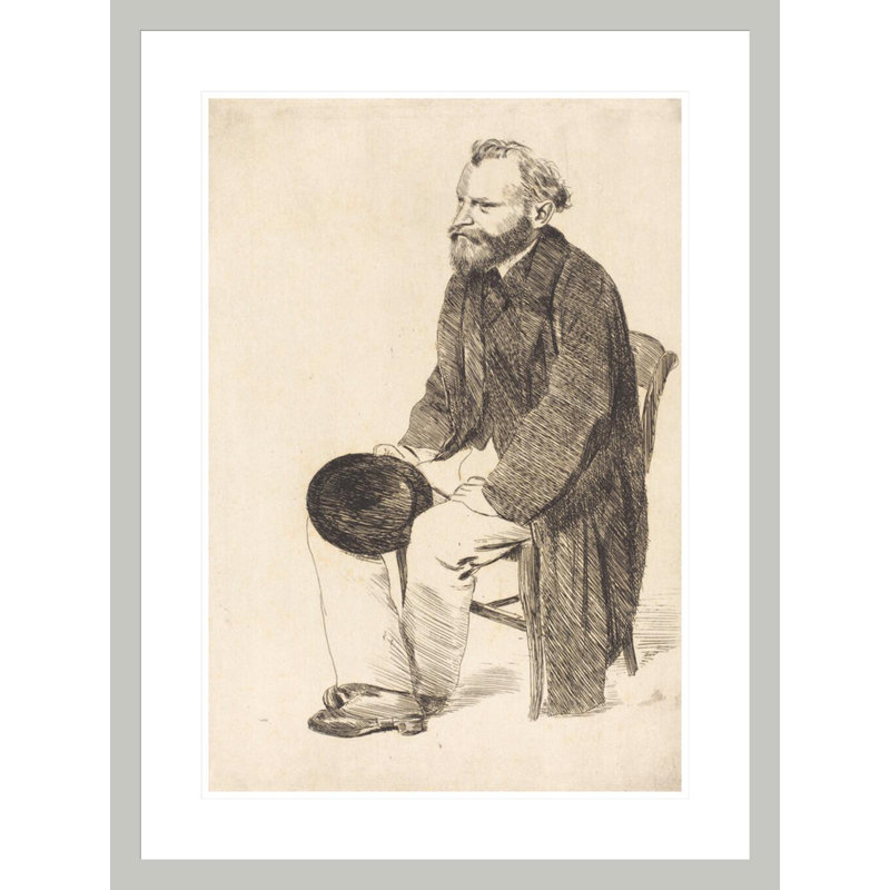 Manet assis tourné à gauche (Manet assis tourné à gauche) par Edgar Degas, impression giclée sur cadre