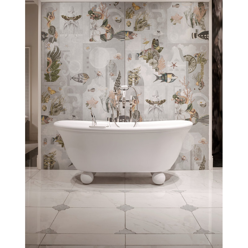 Aurora Bijoux 67.38'' L Soaking Bathtub, Polished Nickel