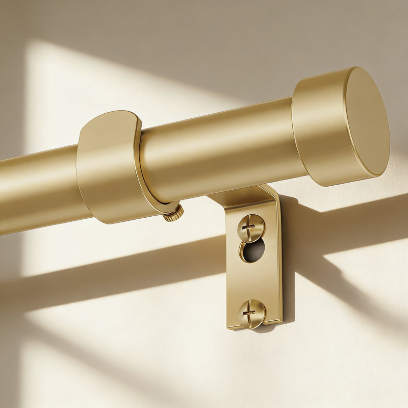 Tringle à rideaux réglable robuste, tringle à rideaux en acier de 1 pouce de diamètre avec faiteaux modernes, supporte jusqu'à 30 lb, installation facile pour les fenêtres de 20 à 56 pouces