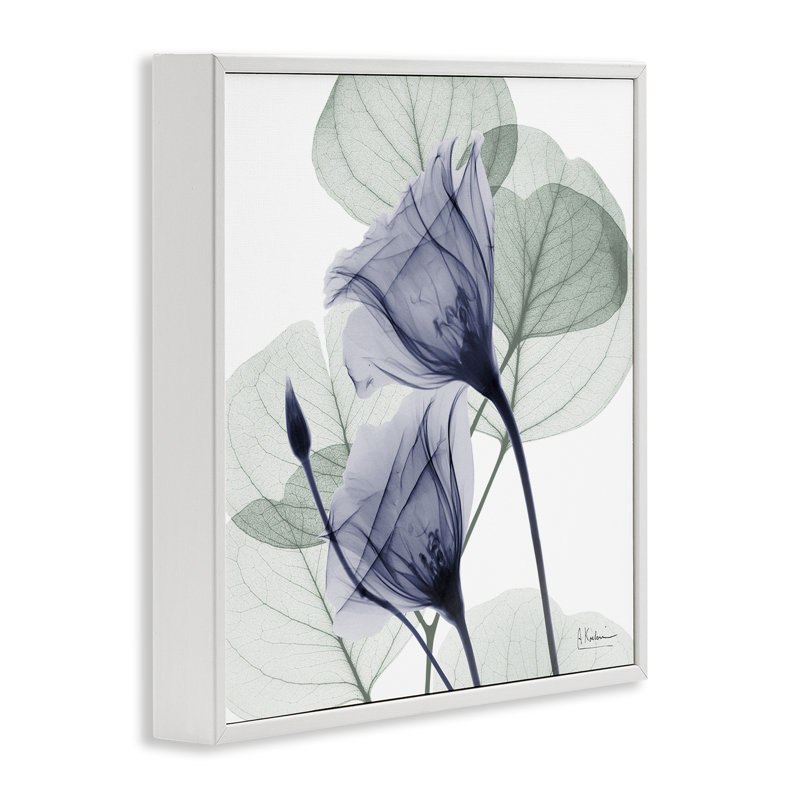 «Serene Tulips & Herbs», dessin par Albert Koetsier, H 17 po x l 17 po, Estampe numérique encadrée blanc bord de mer