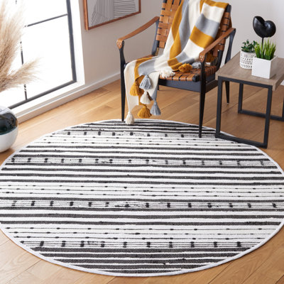 Martigues Striped Kilim Flat Weave Cotton Striped Rug