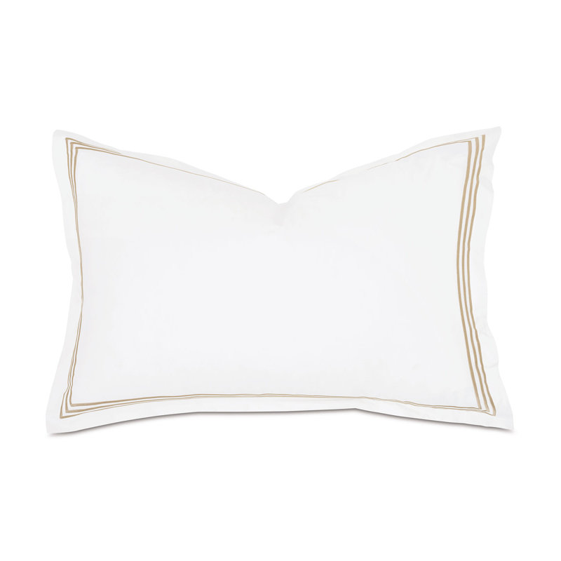 Tessa Cotton Sham Set, White/Bisque, Queen, Multi-stripe