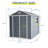 6 ft x 8 ft Resin Outdoor Storage, Plastic Garden Sheds with Floor and Lockable Door for Backyard, Lawn-116106300-116106304