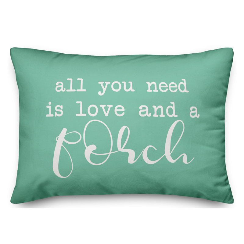  Outdoor Rectangle Pillow Cover & Insert, Mint Green