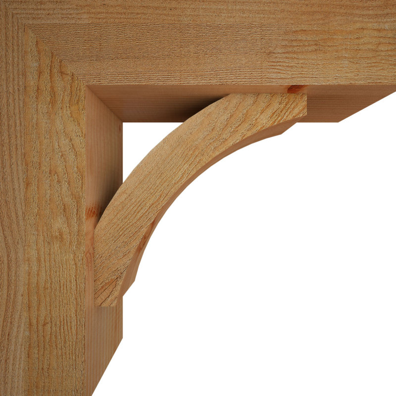 Thorton Block Bracket with Offset Brace, 18 x 18, 6"W Douglas Fir (Rough Sawn)