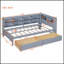 Lit de jour en bois avec 2 tiroirs, tablette de rangement et ports de chargement USB pour un confort moderne-1594849379