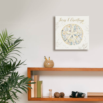 «Seaside Blossoms IV Blue Greetings» par Jess Aiken, art mural sur toile, 18 po x 18 po