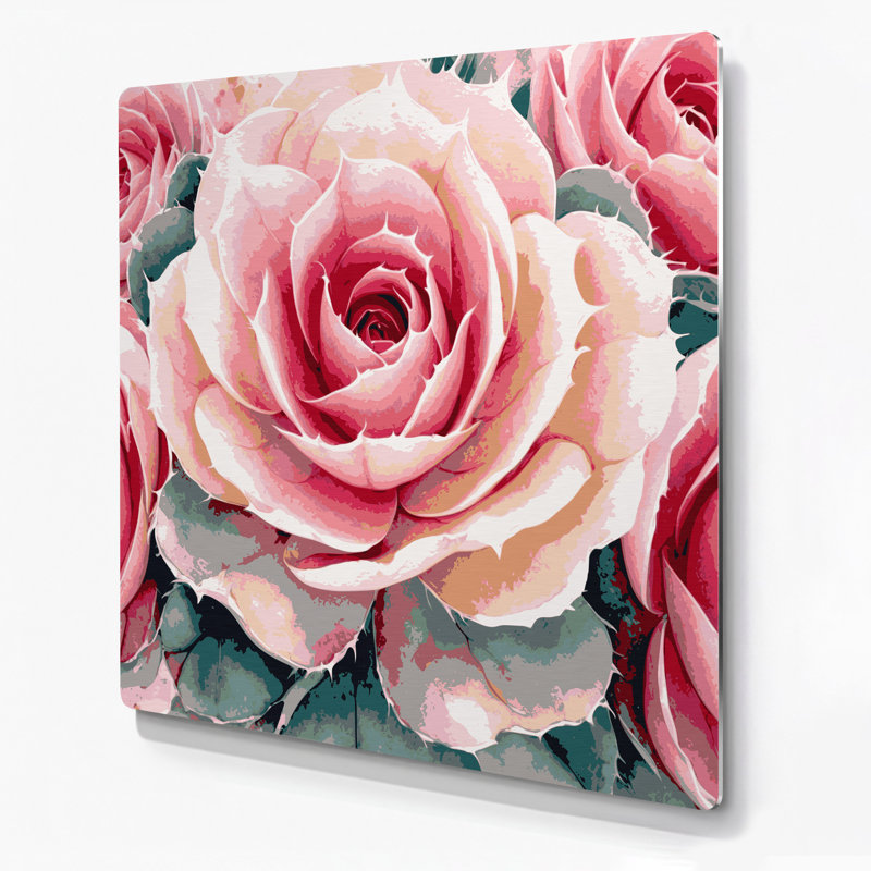 «Botanical Desert Rose», art mural en métal, H 384 po x l 384 po x P 0,05 po