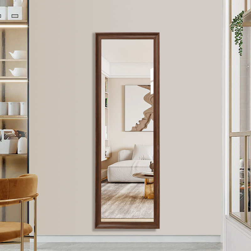 Rustic Full Length Mirror – Wall Mounted or Freestanding, Shatter-Resistant Wooden Frame for Bedroom & Entryway, 64" x 21"