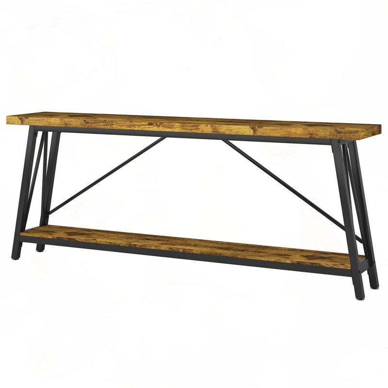 70.9" Extra Long Sofa Table Behind Couch, Rustic Brown