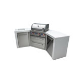 Deluxe 4 - Burner Free Standing Liquid Propane 115000 BTU Gas Grill with Side Burner and Cabinet