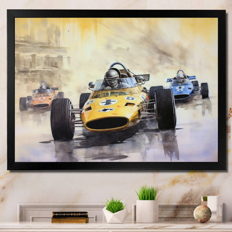 Formule rétro Speedway Rush rétro, Cadre photo noir, H 16 po x l 32 po x P 1 po