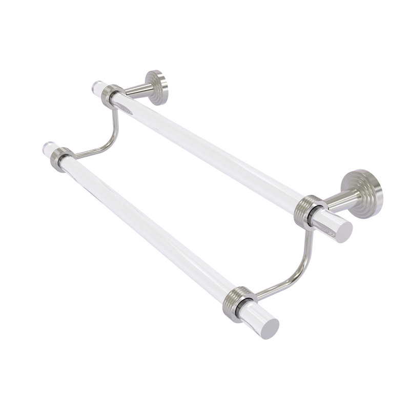 Double barre à serviettes murale Pacific Beach, Nickel satiné, H 7,785 po x l 22 po x P 5,3 po