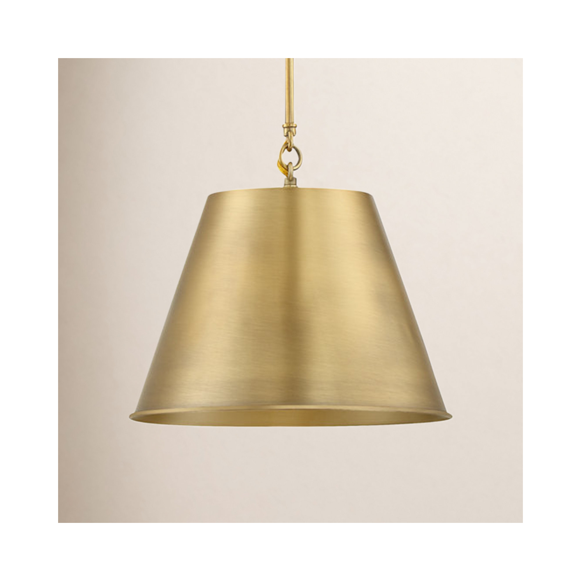 Presley Dimmable Pendant, Warm Brass, 8.5" H x 12" W x 12" D