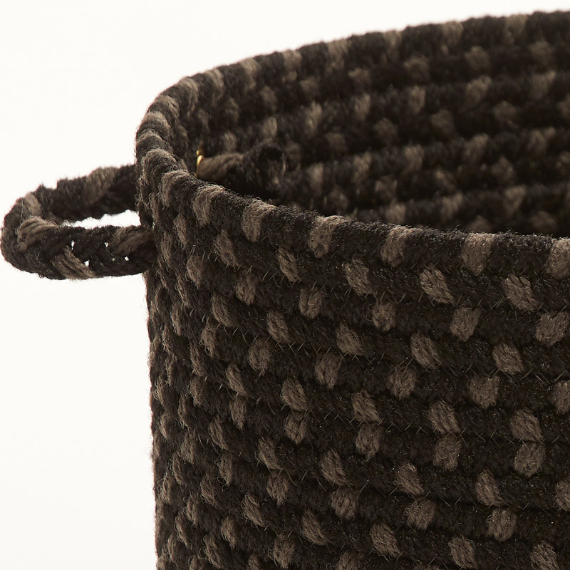 August Grove Fabric Decorative Basket, 8" H x 10" W x 10" D, 23 qts., Black