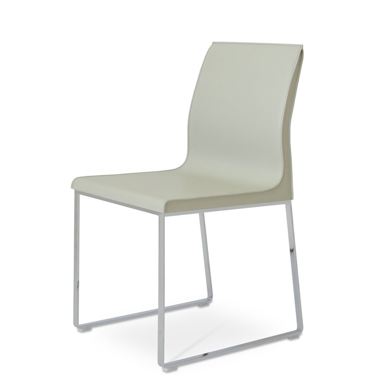 Polo Sled Side Chair, Dark Gray, Stainless Steel