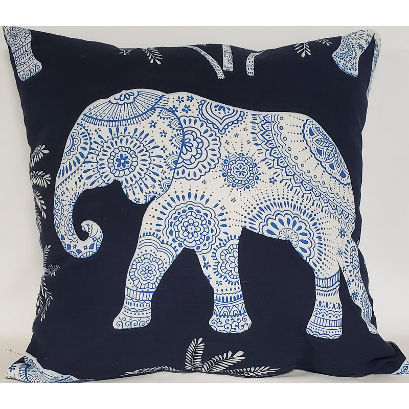 Elephant Throw Square Large  19x19 Pillow Cover & Insert