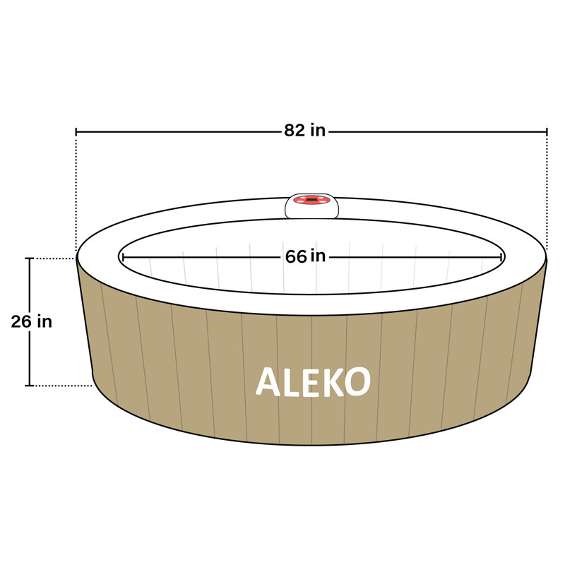 Spa gonflable en vinyle 130 jets pour 6 personnes Aleko, Brun