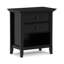 Table de chevet transitionnelle en bois massif l 24 po avec 2 tiroirs et tablette de rangement ouverte Amherst-618343173