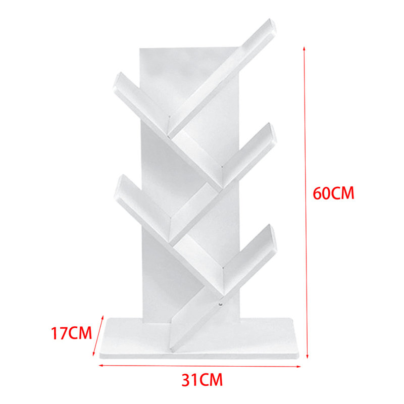 Aerowyn Geometric Bookcase, White, (6 Shelves) 60cm. H x 31cm. W x 17cm. D