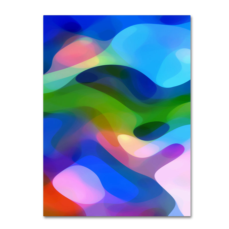 « tachetée light 8 blue », impression sur toile tendue sur toile tendue, H 47 po x l 35 po x P 2 po
