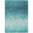 3' X 5' Teal Blue And Ivory Damask Washable Indoor Outdoor Area Rug