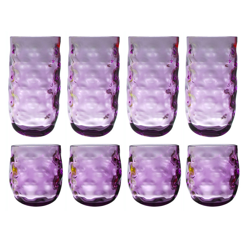Ensemble de verres en acrylique assortis 8 pièces Corentin, Mauve