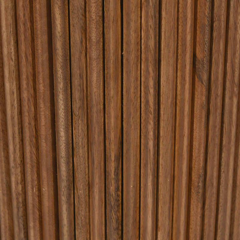 Handmade Wood Transitional Fluted Accent Side Table