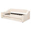 Lit de jour simple rembourré beige avec rangement pour accoudoirs et douille de ton-1738536069