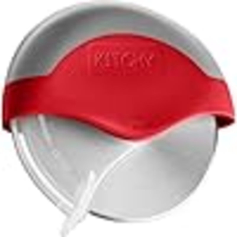 Meule à pizza avec couvre-lame de protection, trancheuse à pizza ergonomique, Rouge