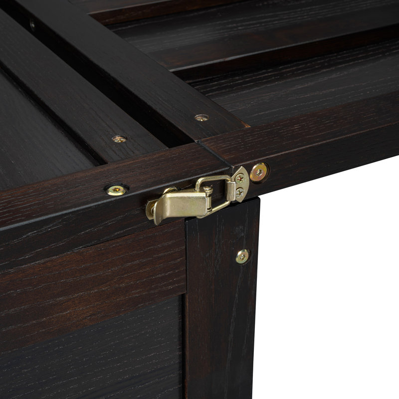 Lit escamotable avec port USB et grand tiroir, Double, Espresso