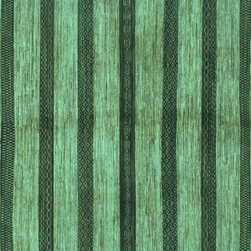 Tapis turquoise lavable à la machine Abstract 1414, Carré 5 pi