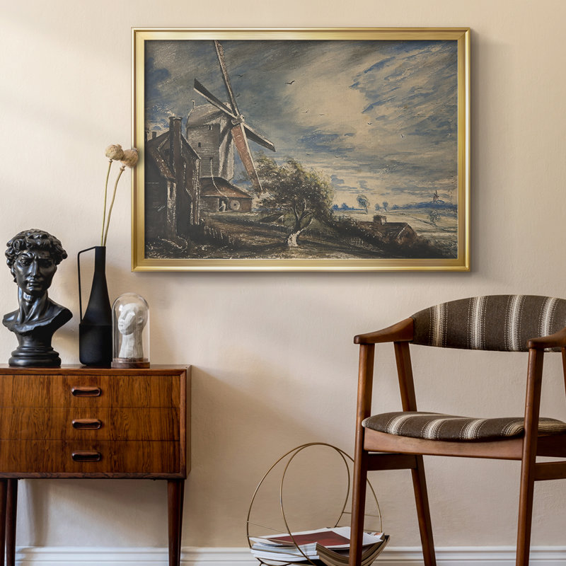 Un moulin à vent (ou un moulin à vent près de Brighton) - John Constable - Toile tendue avec châssis, c. 1824, 22,5 x 30,5