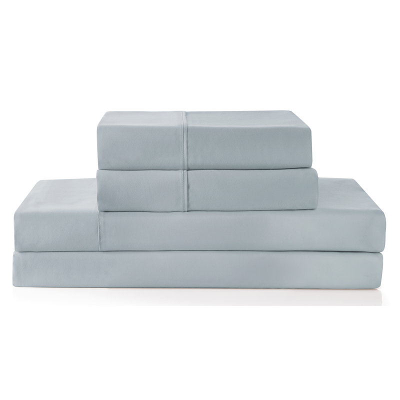Ensemble de draps 100% coton à densité de tissage 300 fils , Gris, Grand