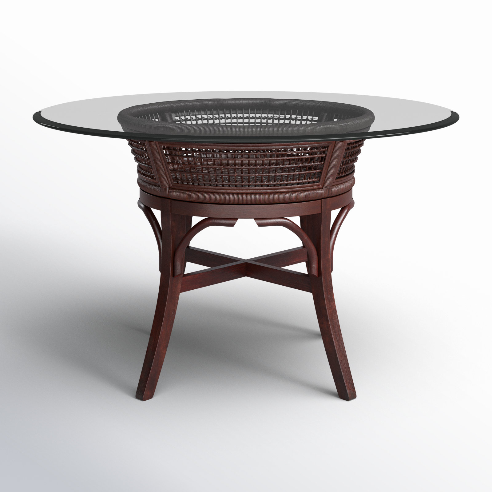Runi Round Dining Table, 60" W x 60" L, Coffee, Coffee Finish