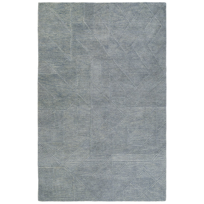 Ebern Designs Hand Tufted Wool Relief Rug, Rectangle 8' x 10'