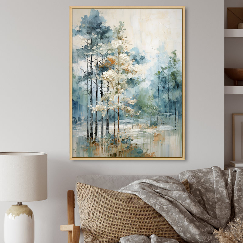 Pin, forêt enchantée II - Pin, art mural, H 32 po x l 24 po, Reproduction avec cadre flottant, Maple