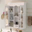 Armoire à pharmacie murale, armoire de salle de bain murale avec 2 portes en verre, armoire de rangement au-dessus de la toilette avec beaucoup de rangement
