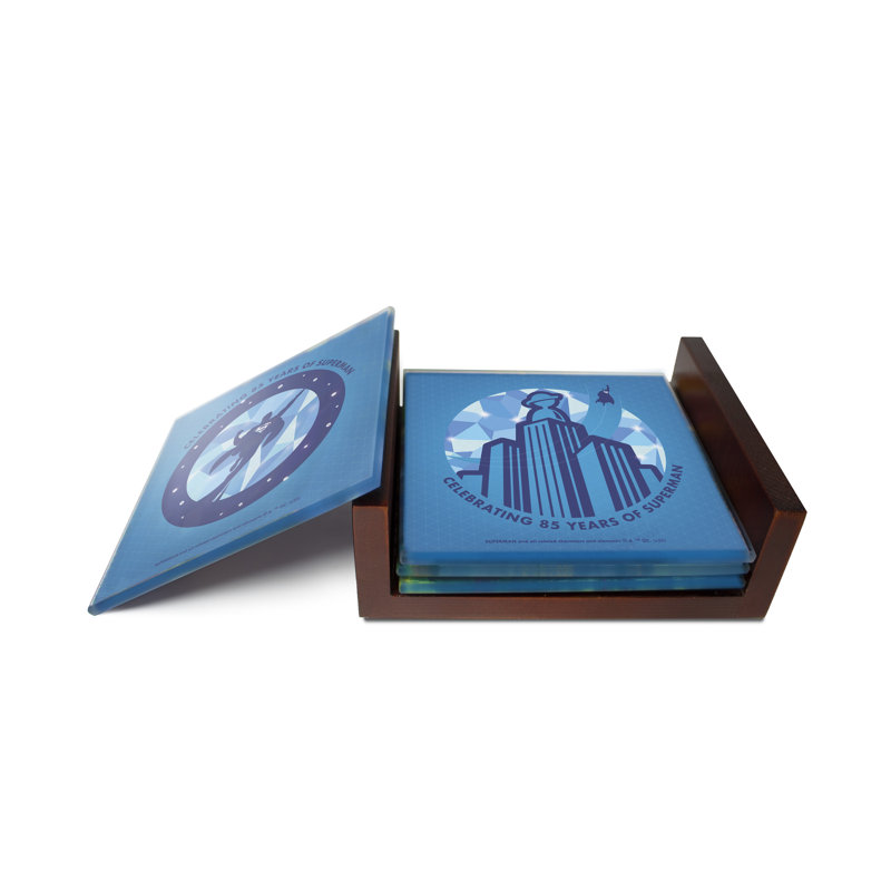 (Symboles) Ensemble de sous-verres en verre Starfire, Superman / 85th Anniversary