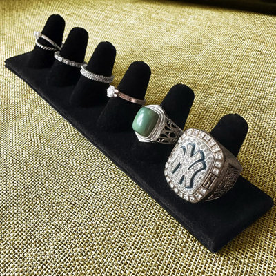 Black Velvet Ring Display, Ring Holder Display for Jewelry Stand