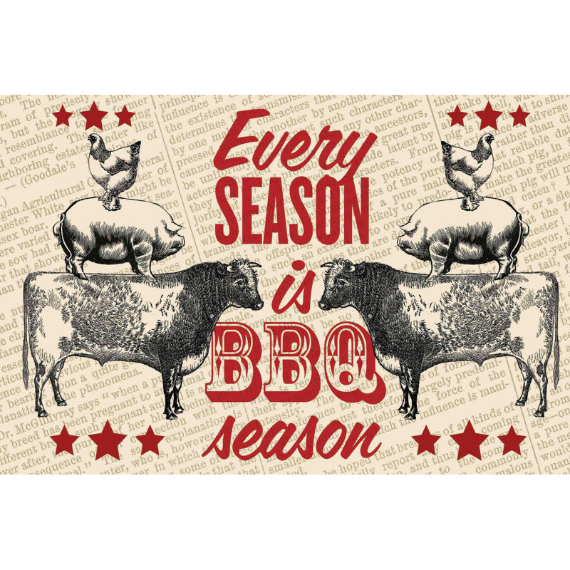 Bbq Season - Wrapped Canvas Print, 30cm H x 45cm W x 3.81cm D