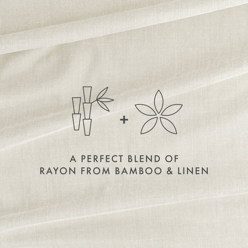 Linen Bamboo-Blend Breathable Luxury Bed Sheet Set, Cal.King Sheet Set + Fitted Sheet + 2 Pillowcases, Linen