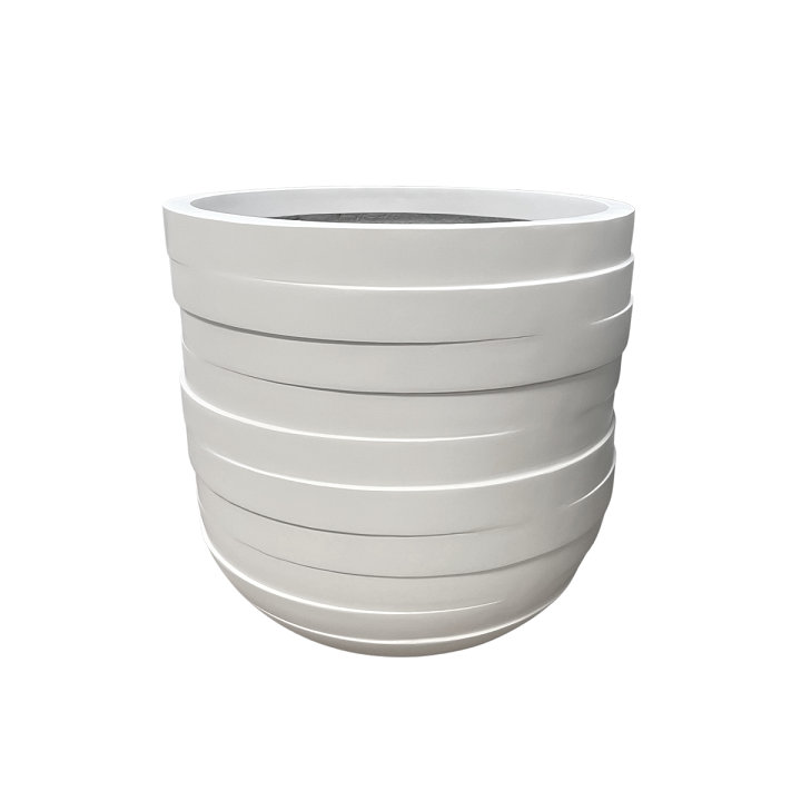 Pot de fleurs en fibre de verre, Blanc, H 22 po x l 22 po x P 22 po