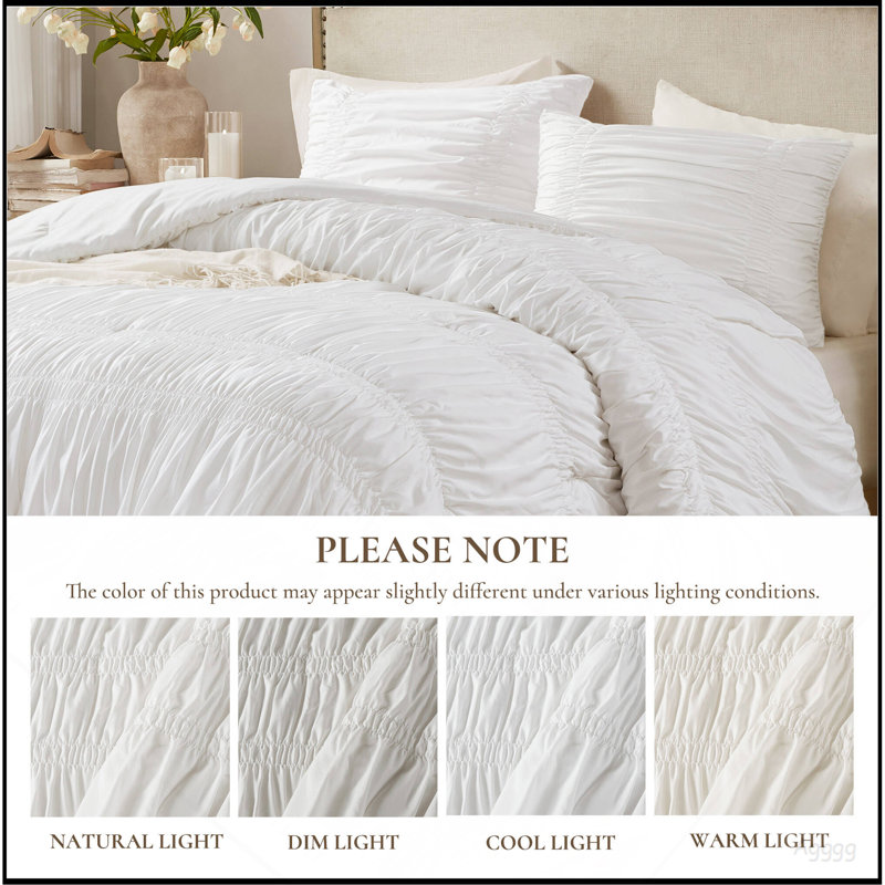 2PCS Twin/Twin XL Comforter Set, White