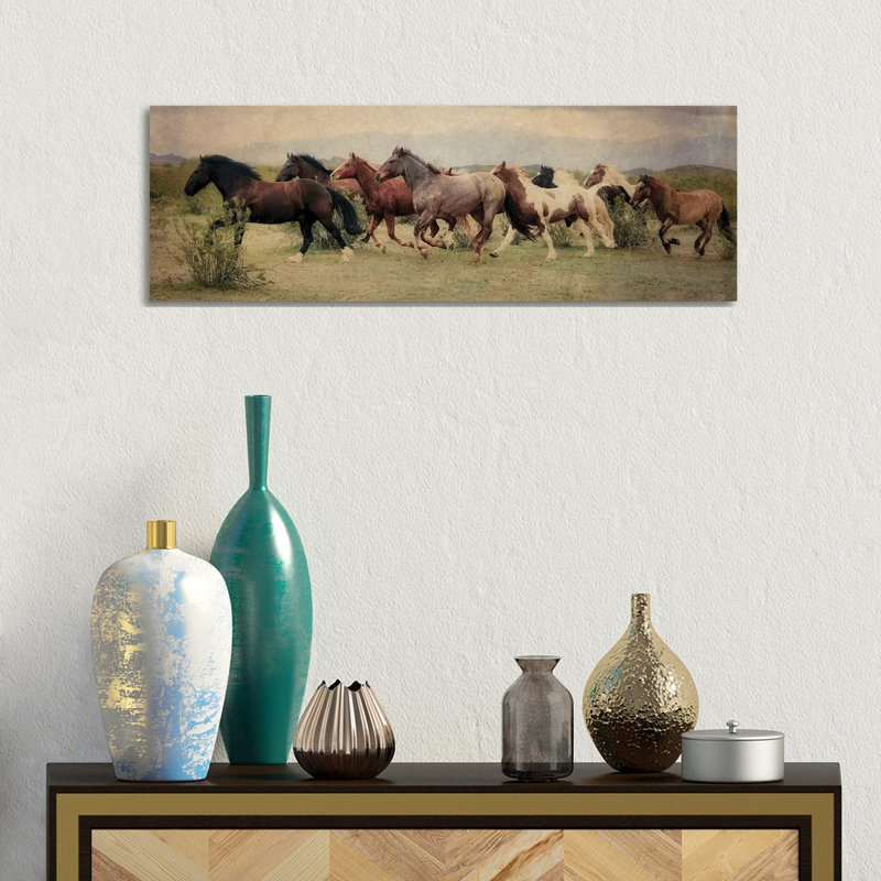 A Run Through The Desert by Rhonda Thompson - Wrapped Canvas Panoramic Print, 30.48 cm H x 91.44 cm W x 3.175 cm D
