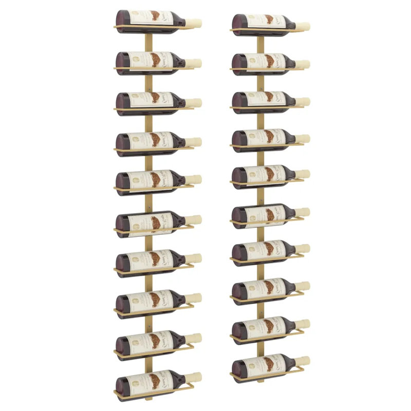 Janssen Wall Mounted Wine Bottle Rack, Gold