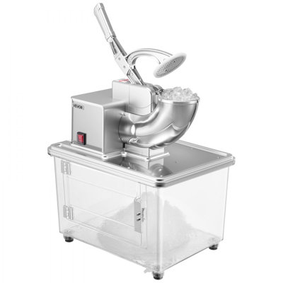 Commercial Ice Crusher 661LBS/H, 350W Electric Snow Cone Machine with 4 Blades, 2000RPM Stainless Steel Shaved Ice Machine with 11 Gal Crushed-Ice Box, Silver, Designed for Family Restaurants Bars
