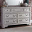 Ensemble de chambre à coucher grand lit, commode et miroir Colchester - blanc antique-100964898-104946480