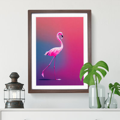 Strolling Flamingo - Single Picture Frame Print