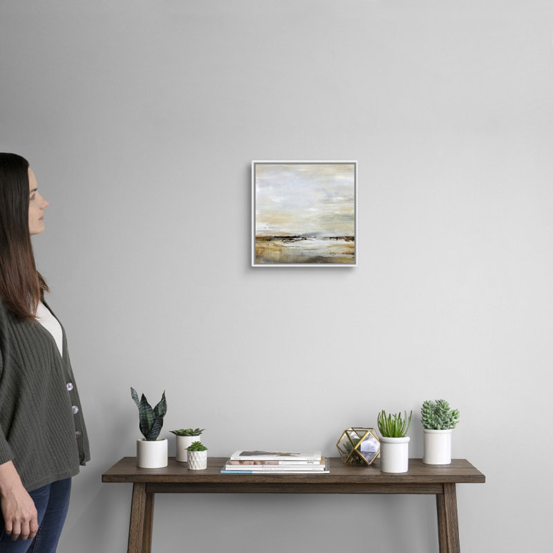 «Take a Breath» par Karen Hale, reproduction sur toile, H 14 po x l 14 po x P 1,75 po, Cadre blanc